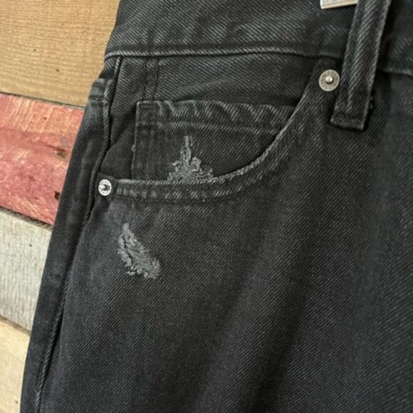 Old Navy Black Distressed High Rise Straight Leg Jeans Size 20 - Picture 5 of 14